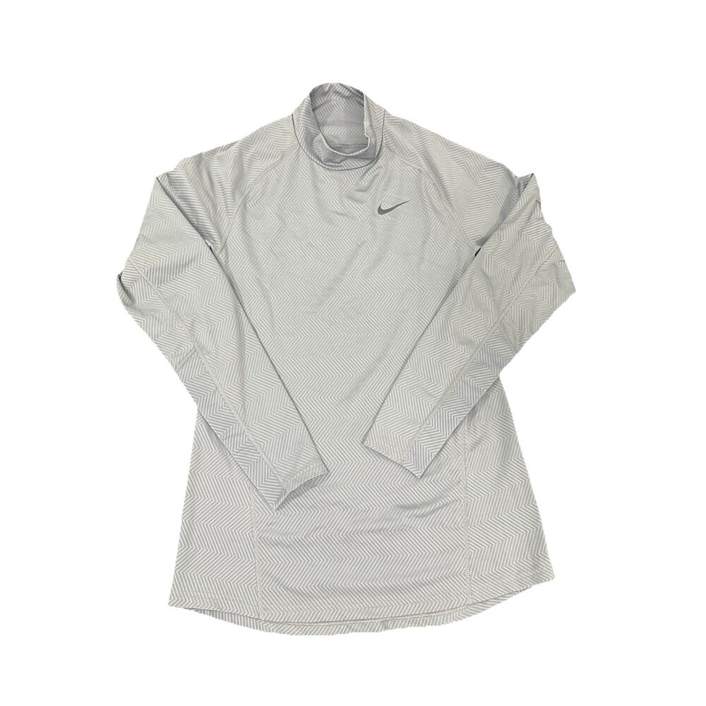 Nike Dri FIT Men’s Long Sleeve Shirt Size M Gray With Chevron Pattern MadeJordan